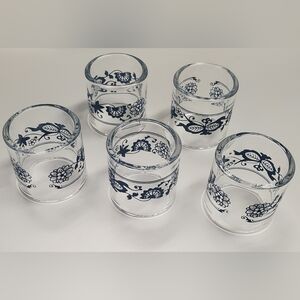 5 Old Town Blue Napkin Rings